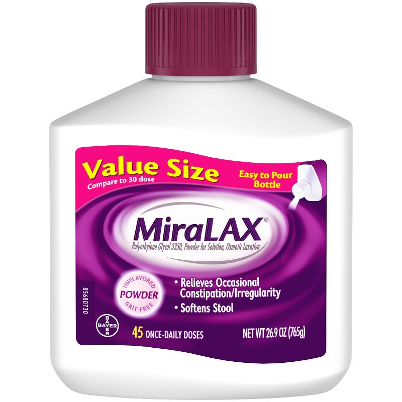 Photo 1 of Miralax Gentle Constipation Relief 45 Doses Without Harsh Side Effects Osmotic Laxative Powder - 26.9oz exp-12/2025
