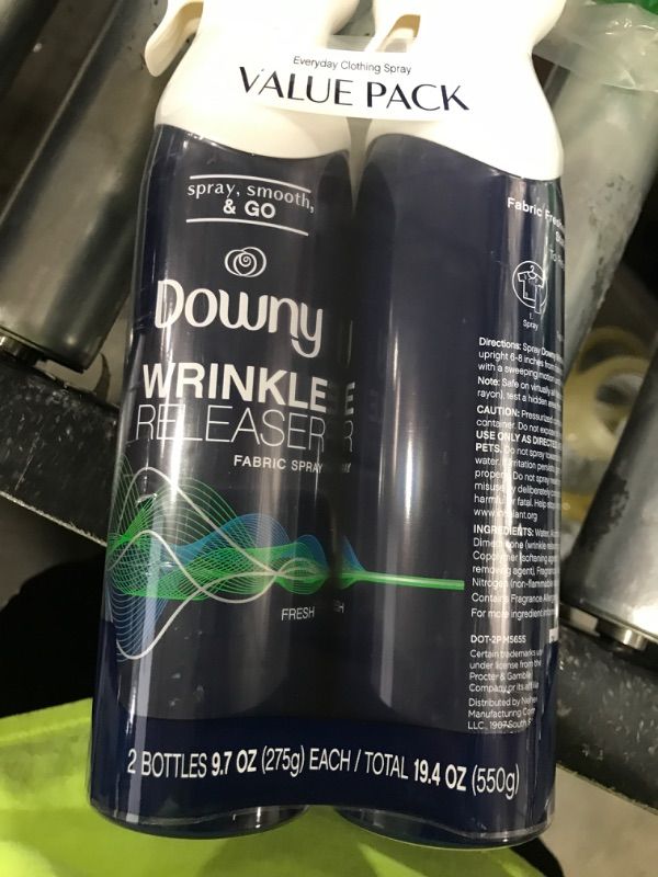 Photo 2 of Downy Wrinkle Releaser Spray, All in One Formula, Removes Wrinkles, Static and Odor Eliminator, Light Fresh Scent, 9.7 Fl Oz, Pack of 2