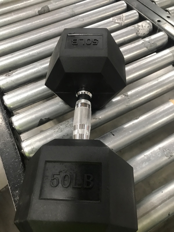 Photo 1 of 1 PAIR 50 LBS DUMBELL - UNKNOWN BRAND