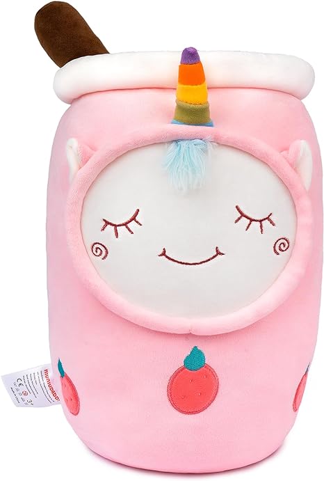 Photo 1 of Niuniu Daddy Unicorn Boba Tea Plush, 16+ Inch Pink Unicorn Toys for Girls, Super Cute Unicorn Stuffed Animal