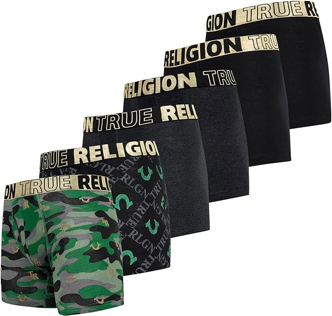 Photo 1 of True Religion Mens Boxer Briefs Cotton Stretch Underwear for Men Pack of 6 SIZE LARGE