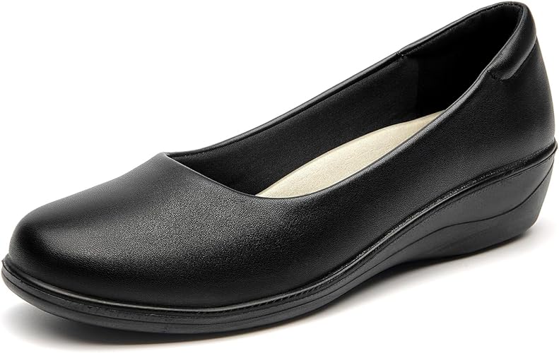 CentroPoint Women's Low Heel Wedge Shoes Round Toe Slip-on Loafer Flats ...