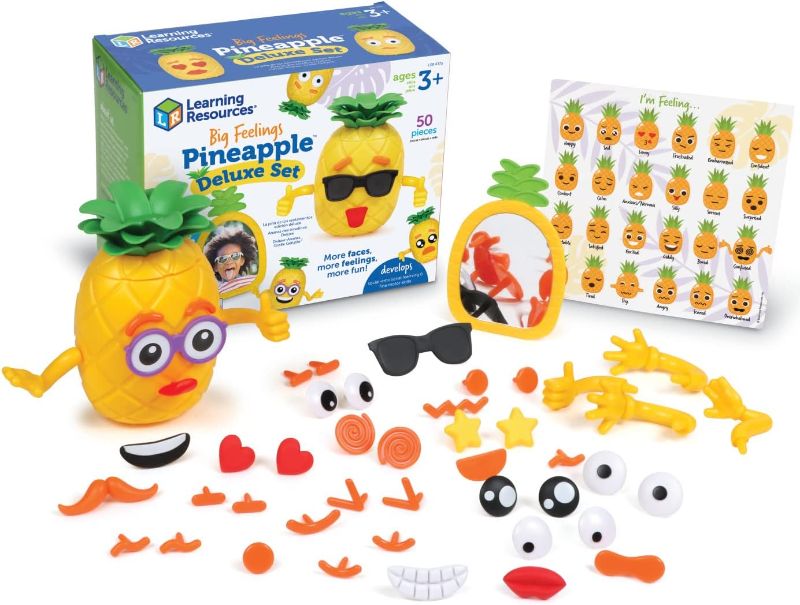 Photo 1 of Learning Resources Big Feelings Pineapple Deluxe Set, 50 Pieces, Ages 3+, Social Emotional Learning Toys, Sensory Toys for Toddlers, Speech Therapy Materials, Fine Motor Skills Toys, Yellow, Small