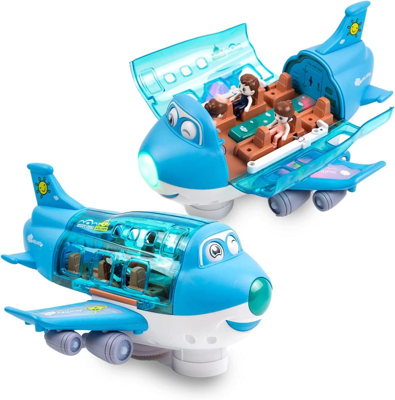 Photo 1 of Toysery Airplane Toys for Kids, Bump and Go Action, Toddler Toy Plane with LED Flashing Lights and Sounds for Boys & Girls 3-12 Years Old (Cargo Airplane) 