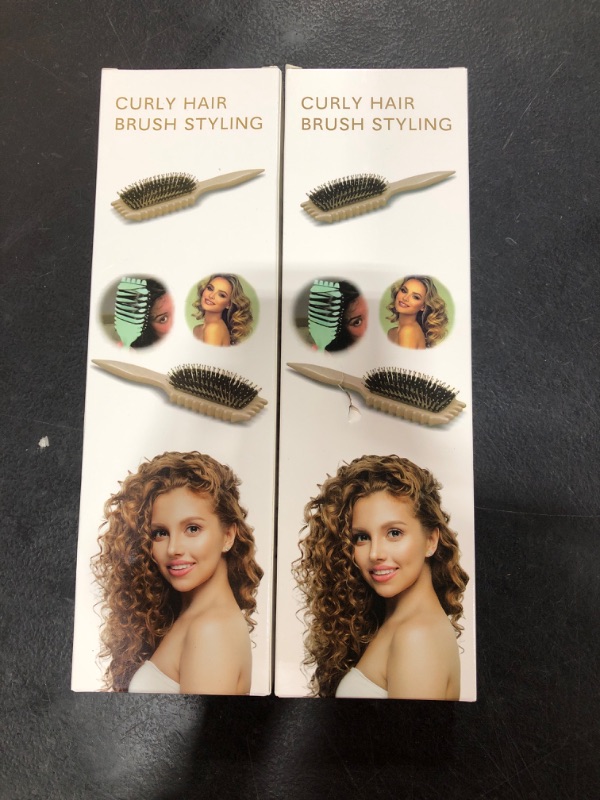 Photo 2 of 2 PACK Curl Defining Brush, Curly Hair Brush, 2024 Best Curl Define Styling Brush for Curly Hair, Shaping and Defining Curls for Women Men to Reduce Pulling and Curl Separation (Pink)