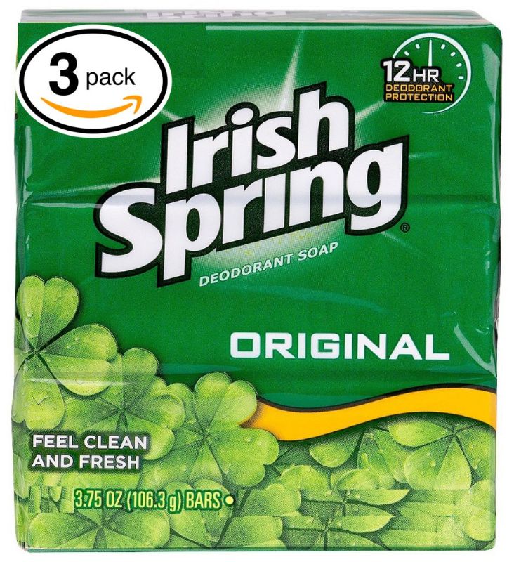 Photo 1 of (PACK OF 3 BARS) Irish Spring ORIGINAL SCENT Bar Soap for Men& Women. 12-HOUR ODOR / DEODORANT PROTECTION! For Healthy Feeling Skin. Great for Hands, Face & Body! (3 Bars, 3.75oz Each Bar)
