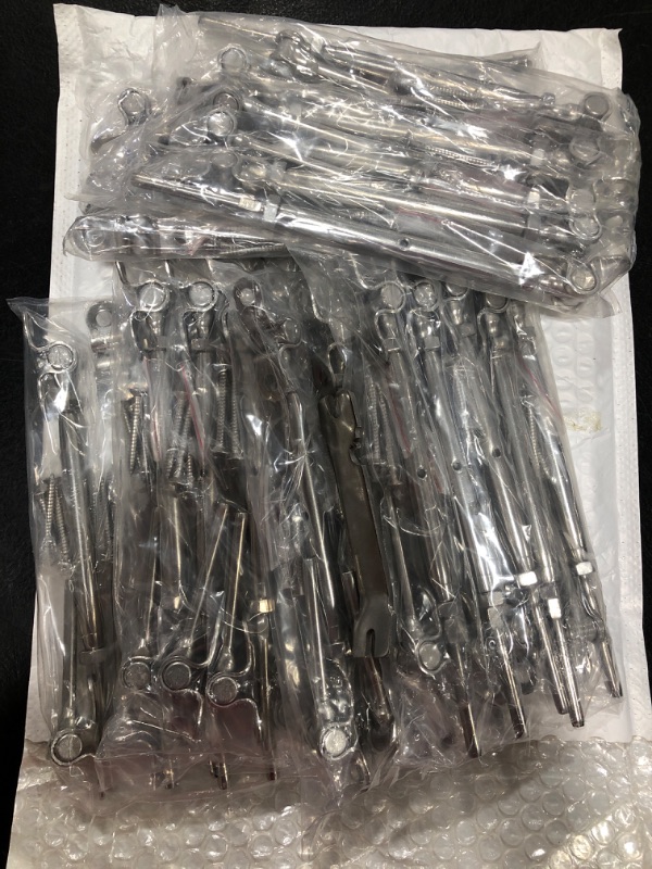 Photo 1 of RailinGo 30 Pairs Cable Railing Hardware 1/8", 180° Adjustable Angle Stairs Deck Cable Railing System, Swage Toggle Turnbuckle Hardware, T316 Stainless Steel Wire Cable Railing Kit for Wood Post