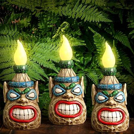 Photo 1 of 3 PC TIKI GARDEN SOLAR LIGHTS 