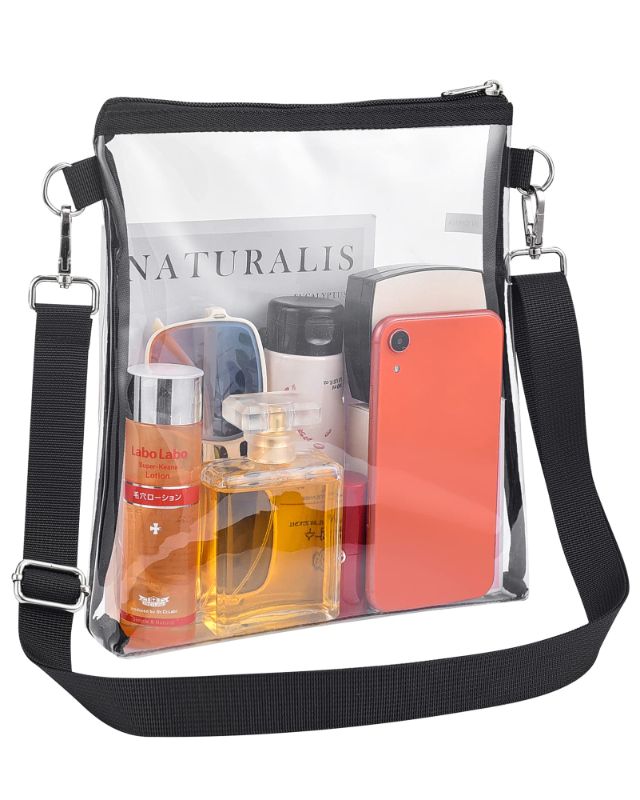 Photo 1 of 2 PACK Clear Purse Bag for Stadium Events with Removable Strap, Clear Bag Stadium Approved for Sporting Events and Concert Vertical