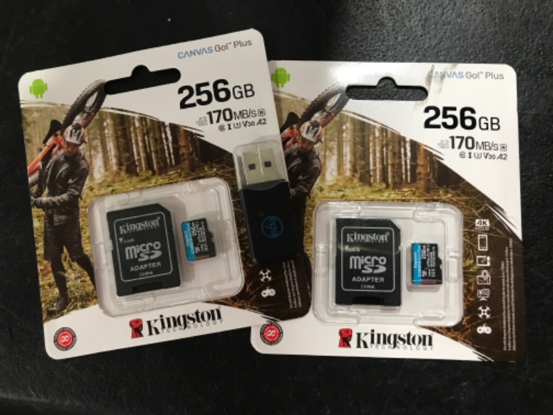 Photo 2 of 2 Kingston 256GB Canvas Go! Plus UHS-I microSDXC Memory Card with SD Adapter