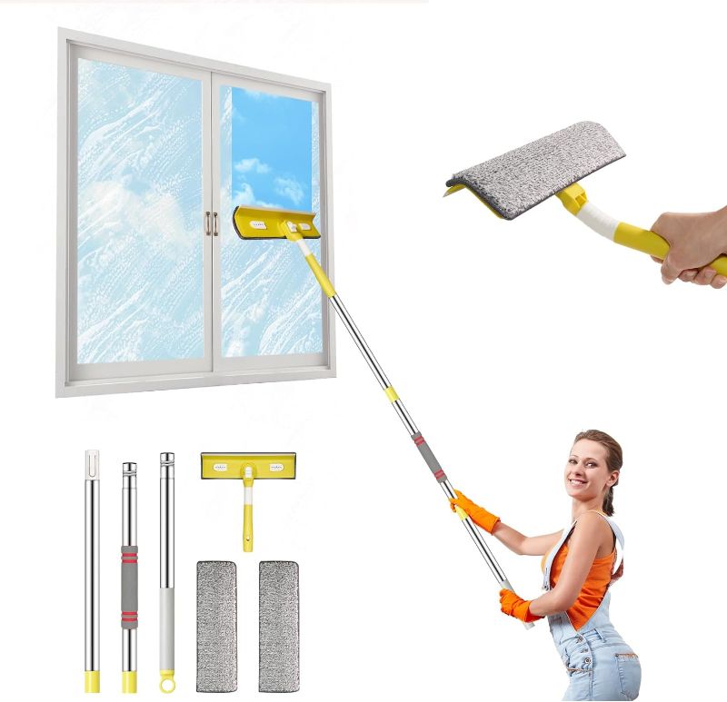 Photo 1 of Squeegee for Window Cleaning Never Leaving Streaks, Upgraded Window Cleaning Squeegee Kit Dual-Purpose, Rotatable Window Squeegee with Long Handle for Indoor Outdoor High Windows - THOMEN 54''