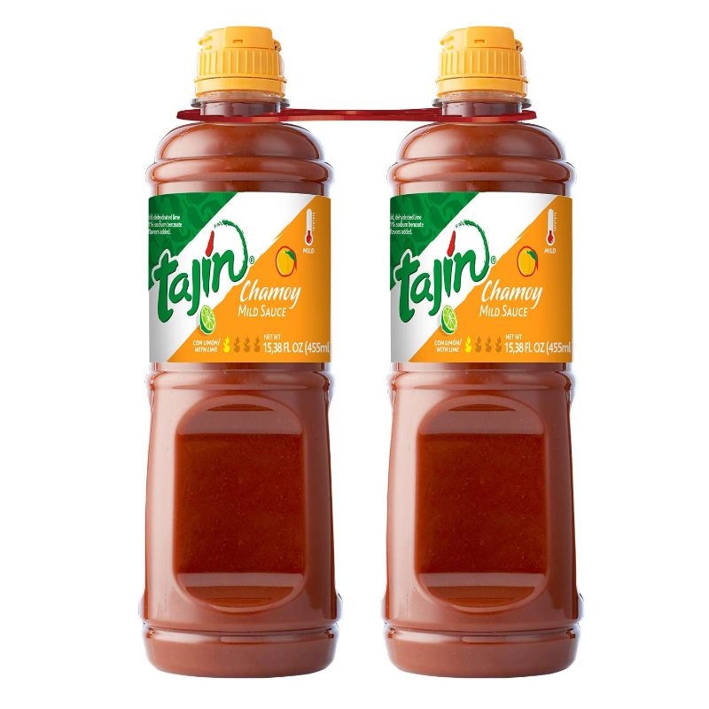 Photo 1 of Tajin Fruity Chamoy Hot Sauce 15.38 oz (Pack of 2) 15.38 Fl Oz (Pack of 2) EXP 7/2024
