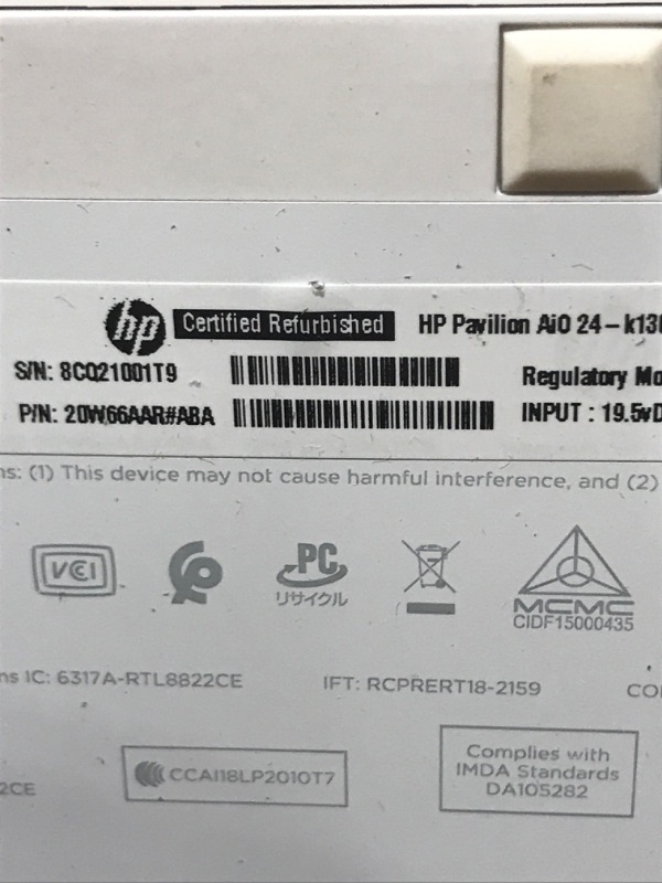 Photo 7 of HP Pavilion 24-k1305st, Windows 11 Home, 23.8" touchscreen, Intel® Core™ i5, 16GB RAM, 256GB SSD,NVIDIA® GeForce® MX350,FHD
