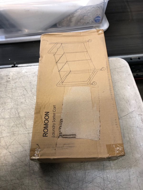 Photo 1 of ROMOON Laundry Sorter, 3 Compartment Laundry Hamper with Heavy Duty Rolling Lockable Wheels, Laundry Basket Organizer with Removable Bags for Dirty Clothes Storage, Black