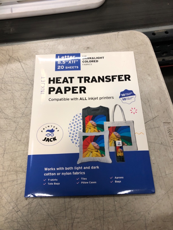 Photo 1 of HEAT TRANSFER PAPER 8.5 X 11 (20 SHEETS)