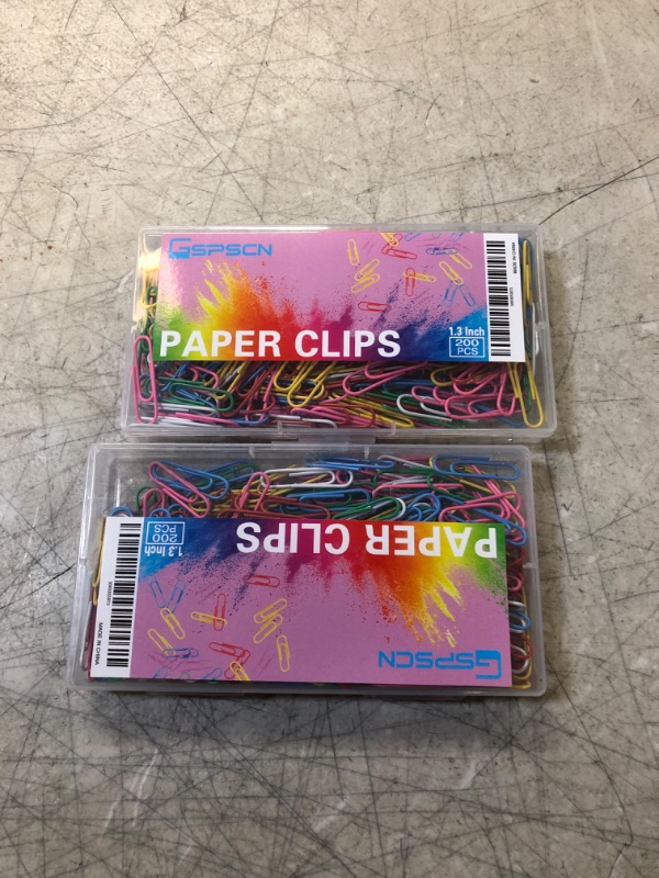 Photo 2 of GSPSCN 200Pack Colorful Medium Paper Clips 1.3inch (33mm),Durable and Rustproof, Assorted Colors Paperclips,Colored Paper Clip for Paperwork in Home Office School Document Organizing and Binding. 2 PACK 