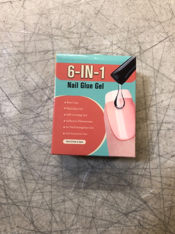 Photo 2 of 2PCS 15ml Gel Nail Glue, 6 in 1 Nail Glue Gel for Acrylic Nails, Press on Nails, Super Strong UV Gel Glue for Nail Extensions/Nail Glue/Base Gel/Bloom Gel/Adhesive Bond/Strengthen Gel, Curing Needed