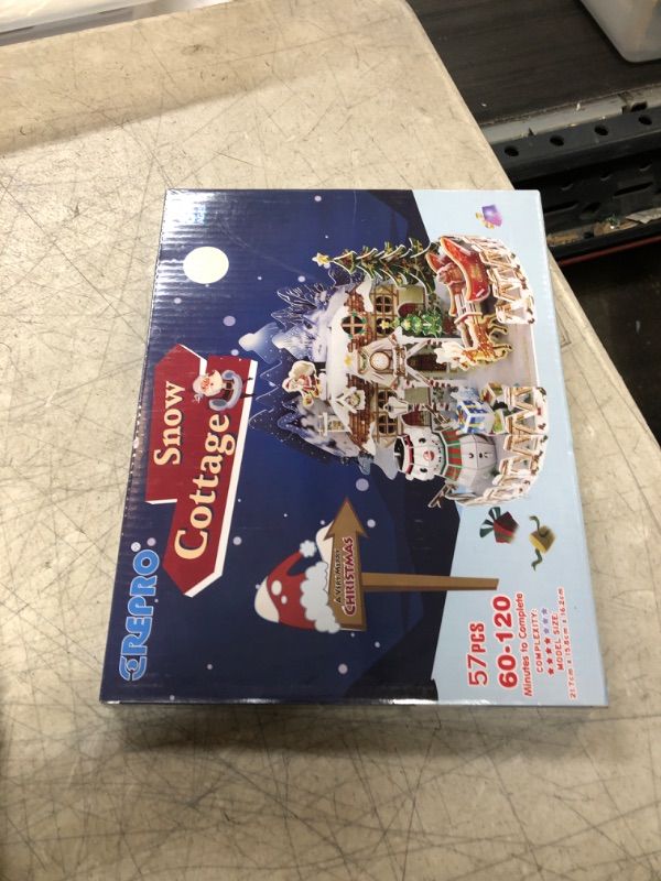 Photo 1 of CREPRO 3D Puzzles for Kids, Christmas 3D Puzzles for Adults Brain Teaser Puzzles Snow Cottage Model Puzzles for Room Holiday Christmas Decor Birthday Gifts (FACTORY SEALED)