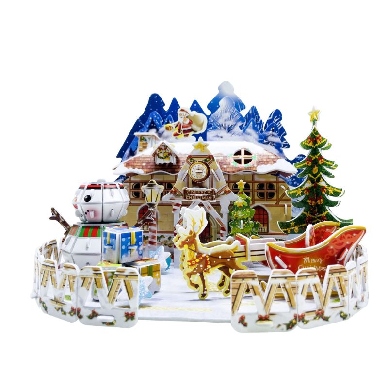 Photo 1 of CREPRO 3D Puzzles for Kids, Christmas 3D Puzzles for Adults Brain Teaser Puzzles Snow Cottage Model Puzzles for Room Holiday Christmas Decor Birthday Gifts (FACTORY SEALED)