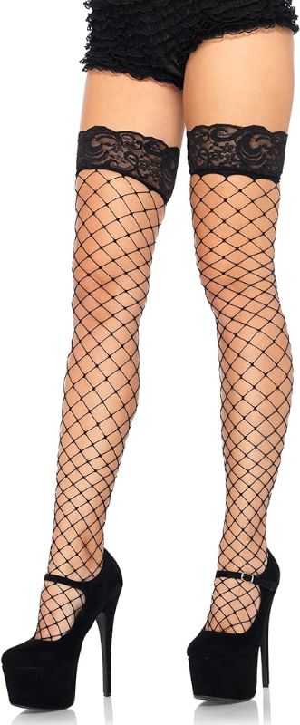 Photo 1 of Fence Net Thigh High Black ONE SIZE FITS ALL 