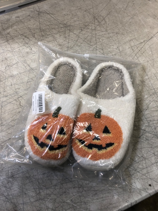 Photo 2 of Halloween Pumpkin Slippers for Women Men,Cute Comfy Bedroom Slippers,Home Slippers House Slippers,Ladies Fuzzy Slippers,indoor Outdoor Memory Foam Slippers For Women Men 6.5-7 Women/5.5-6 Men 4-pumpkin