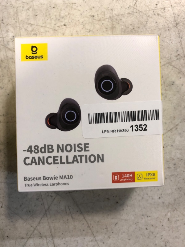 Photo 2 of Baseus Wireless Earbuds, 140H Playback -48dB Active Noise Cancelling Bluetooth 5.3 Earbuds with IPX6 Waterproof 4 ENC Mics 0.038s Low Latency Fast Charge Ear Buds for Android iOS - Bowie MA10
