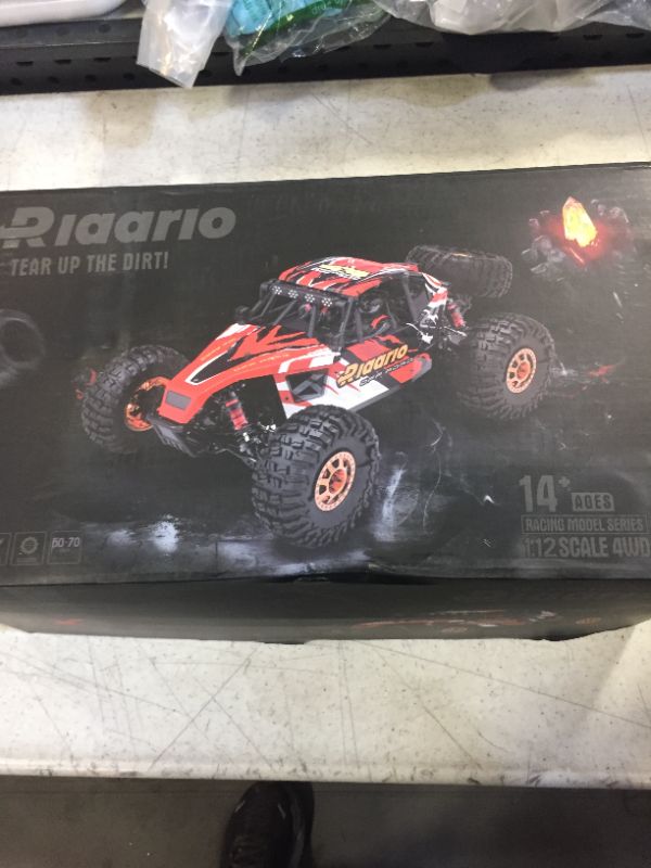 Photo 4 of RIAARIO 1:12 RTR Brushless RC Desert Cars for Adults, Max 45MPH Fast RC Cars, Monster Truck with Independent ESC, 4X4 RC Truck for Boys, All Terrain Remote Control Car with Oil Filled Shocks(Red) 1:12 Red