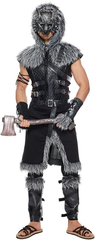 Photo 1 of EraSpooky Men Werewolf Costume Adult Viking Wolf Halloween Cosplay Suit- SIZE XL 
