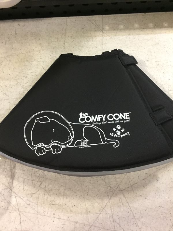 Photo 2 of All Four Paws Comfy Cone Pet Cone for Dogs, Cats, Large, Black - Comfortable Soft Dog Cone Collar Alternative for After Surgery, Wound Care, Spay, Neuter - Dog and Cat Recovery Collar Black Large