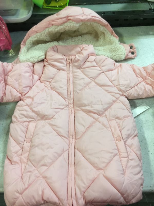 Photo 2 of Amazon Essentials Girls and Toddlers' Long Quilted Cocoon Puffer Coat 2T Light Pink1024483138
