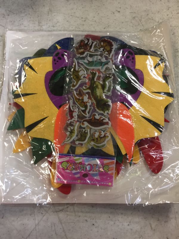 Photo 1 of 6 Packs Dinosaur Masks Felt and Elastic for Kids - Halloween Face Mask Dinosaur Birthday Party Supplies Dress-Up Decorations for Toddler Boys Girls