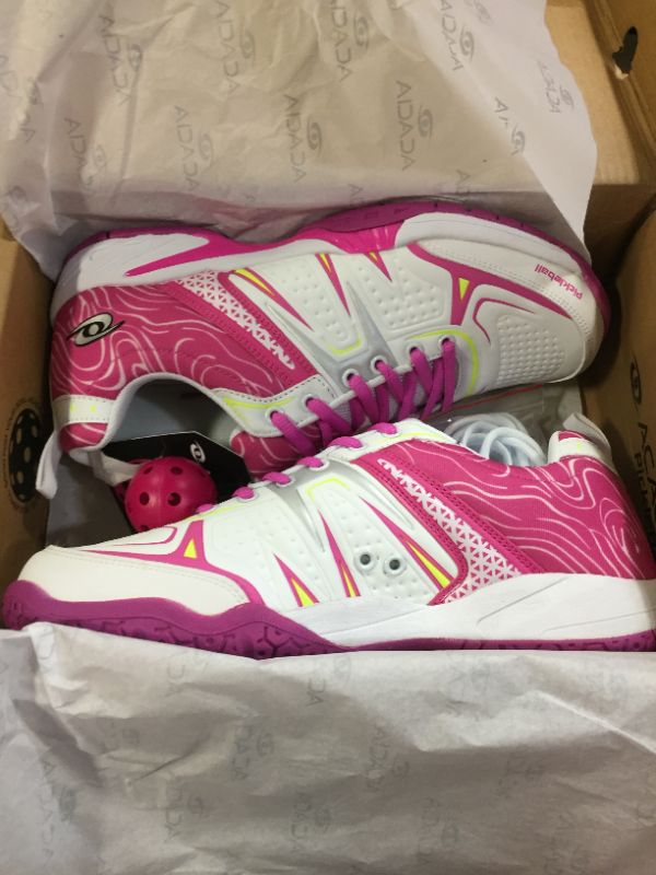 Photo 2 of Acacia Dinkshot II White/Pink Woms Pickleball Shoes- size 10.5
