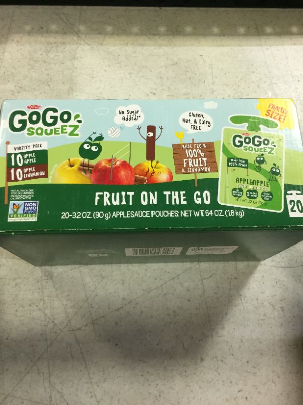 Photo 2 of GoGo squeeZ Variety Pack Apple/Cinnamon, 3.2 Oz, 20 Pk (MNA04331)- BEST BY- 01/19/2024