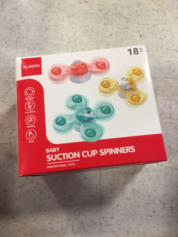 Photo 1 of 3PCS ALASOU Suction Cup Spinner Toys for 1 2 Year Old Boy&Girl|Toddler Toys Age 1-2|1 2 Year Old Boy Birthday Gift for Infant|Sensory Baby Bath Toys for Toddlers 1-3 Ocean