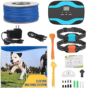 Photo 1 of 
Click image to open expanded view







VIDEO
Electric Dog Fence, Wired Pet Containment System 656Ft Electric Fence for Dogs Adjustable Vibration & Rechargeable Underground/Aboveground 2 Waterproof Shock Training Collars Receiver Tone Correction
Visit t