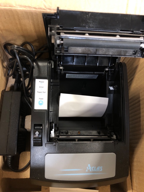 Photo 2 of Aclas 3'1/8 Thermal Receipt Printer 80mm w/Auto Cutter Cash Drawer ESC/POS Windows for Bill POS Receipt Printers (10 inches/sec, USB + D9 Serial Port)