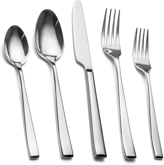 Photo 1 of 40 Piece Silverware Set Service for 8, EIUBUIE Premium Stainless Steel Cutlery Set, Mirror Polished Flatware Sets Heavy Duty and Solid, Modern Kitchen Eating Utensils Set Include Spoons Forks Knives
Visit the EIUBUIE Store