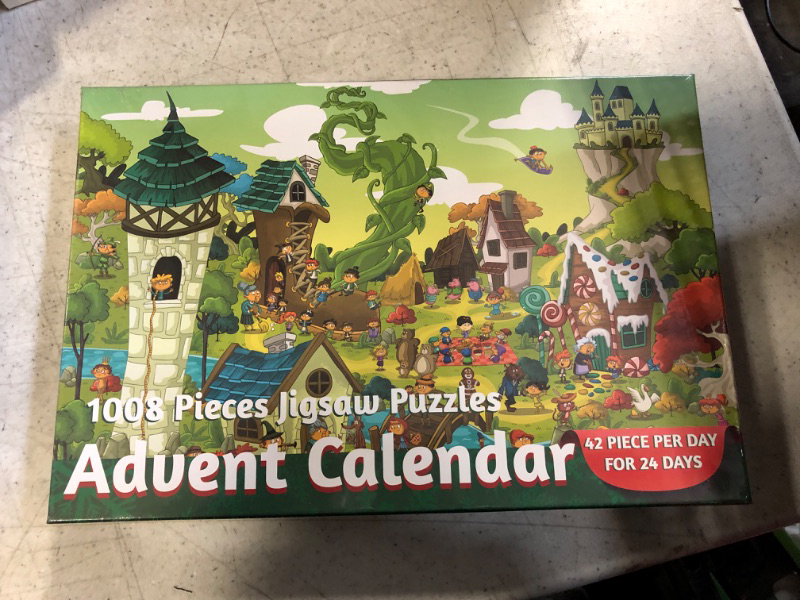 Photo 2 of Advent Calendar 2023, Christmas Scene Jigsaw Puzzles 24 Days Countdown Calendars for Kids, Boys, Girls, Teens, Over 1000 Pieces Puzzle Advent Calendar 2023 Adult, Parents, Xmas Gift for 5-7, 8-12 (M2)