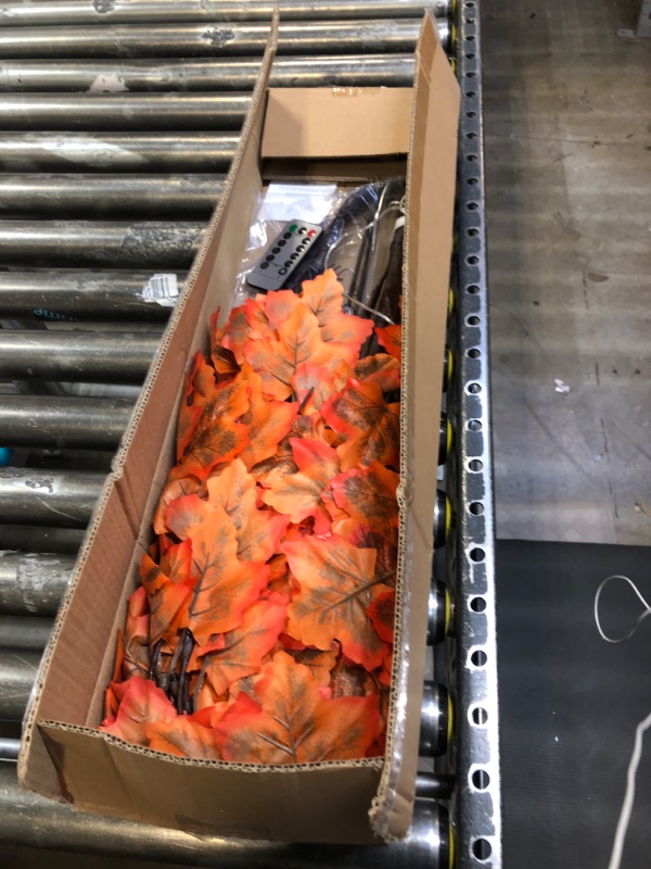 Photo 1 of [ Timer & 8 Flashing Mode & Remote Control ] 5Ft Fall Lighted Maple Tree Thanksgiving Decorations, 72LED & 6 Pumpkin Lights Artificial Tree Harvest Fall Festival Home Indoor Outdoor Party Decorations 5 feet