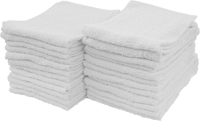 Photo 1 of 
S&T INC. Multipurpose Cotton Terry Cleaning Towels for Home, Automotive, and Garage, 14 Inch x 17 Inch, White