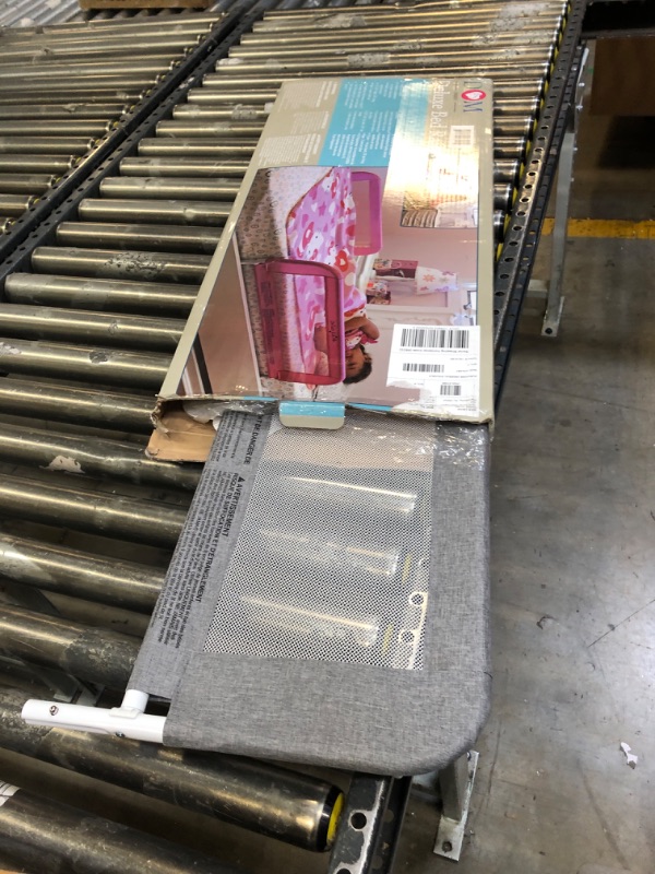 Photo 1 of Dream On Me Lightweight Mesh Security Adjustable Bed Rail with Breathable Mesh Fabric in Grey