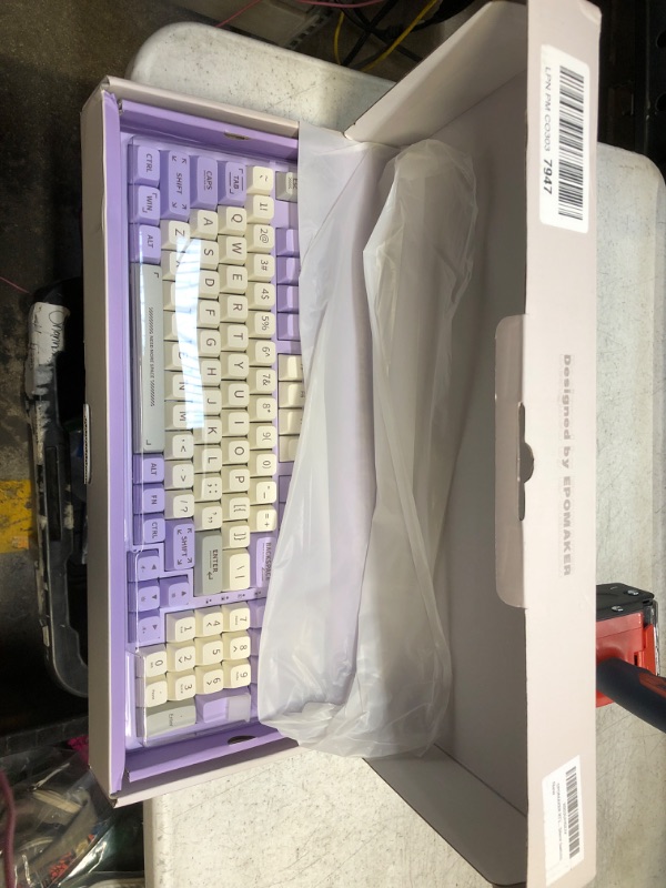 Photo 2 of EPOMAKER RT100 97 Keys Gasket BT5.0/2.4G/USB-C Mechanical Keyboard with Customizable Display Screen, Knob, Hot Swappable Socket, 5000mAh Battery for Win/Mac(RT100 Purple, Sea Salt Silent Switch) Sea Salt Silent Switch RT100 Purple