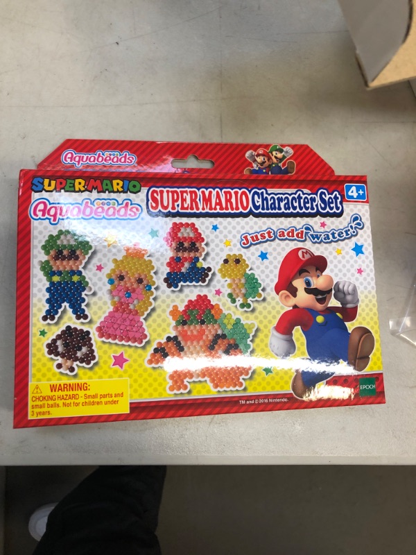 Photo 2 of Aquabeads Super Mario Character Set, Complete Arts & Crafts Kit for Children - over 600 Beads to create Mario, Luigi, Princess Peach and more
