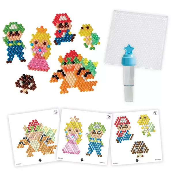 Photo 1 of Aquabeads Super Mario Character Set, Complete Arts & Crafts Kit for Children - over 600 Beads to create Mario, Luigi, Princess Peach and more
