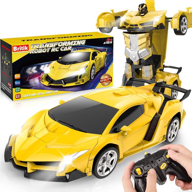 Photo 1 of Britik Transform Remote Control Car Toy for Kids 4 5 6 7 8, Remote Control Car for Boys 4-7, Transform Cars for Boys 4-6, Toy Car 5 Year Old Boy, Toys for 3 4 5 6 7 8 9 10 11 12 Years Old Boy
