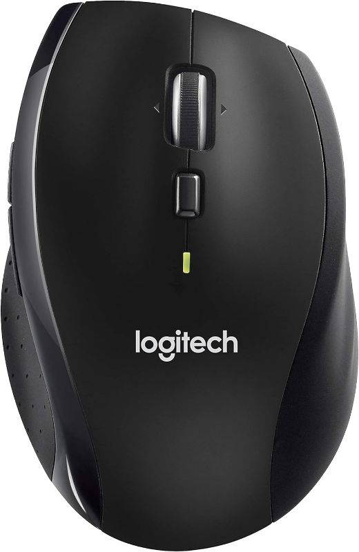 Photo 1 of Logitech M705 Wireless Marathon Mouse for PC - Long 3 Year Battery Life, Ergonomic Shape with Hyper-Fast Scrolling and USB Unifying Receiver for Computer and Laptop - Black (Renewed)
