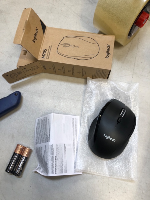 Photo 2 of Logitech M705 Wireless Marathon Mouse for PC - Long 3 Year Battery Life, Ergonomic Shape with Hyper-Fast Scrolling and USB Unifying Receiver for Computer and Laptop - Black (Renewed)
