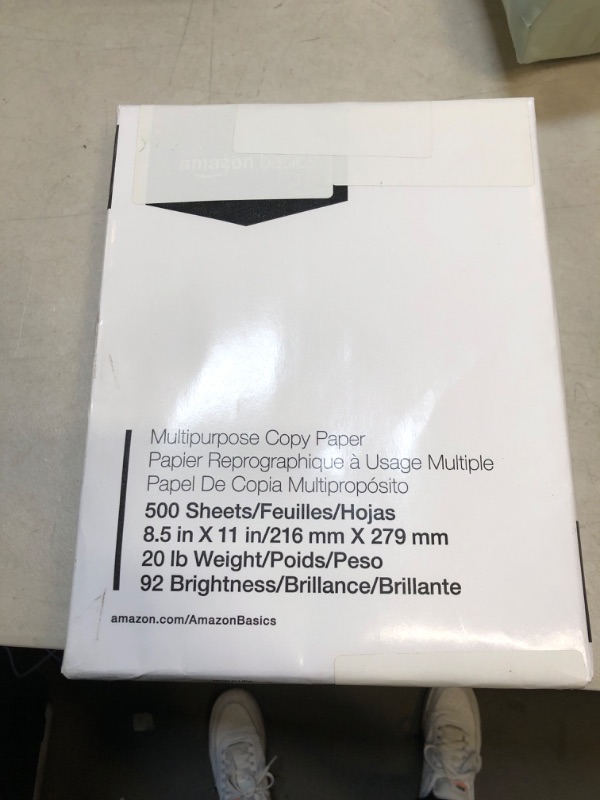 Photo 2 of Amazon Basics Multipurpose Copy Printer Paper, 8.5 x 11 Inch 20Lb Paper - 1 Ream (500 Sheets), 92 GE Bright White 1 Ream | 500 Sheets Multipurpose (8.5x11) Paper