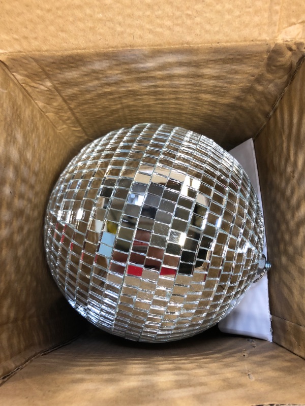 Photo 2 of 10 RPM Disco Ball with Motor and Disco Ball — Plug/Battery Powered Disco Ball Light with 4 Color Lights,18 LED Beads and Mirror Ball, Christmas Party, Back to 70s Theme Party Supplies
