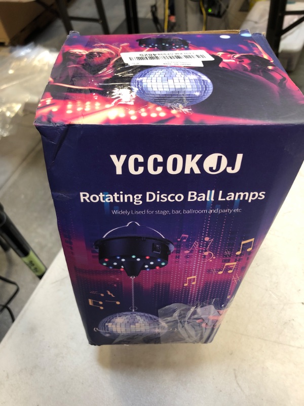 Photo 3 of 10 RPM Disco Ball with Motor and Disco Ball — Plug/Battery Powered Disco Ball Light with 4 Color Lights,18 LED Beads and Mirror Ball, Christmas Party, Back to 70s Theme Party Supplies
